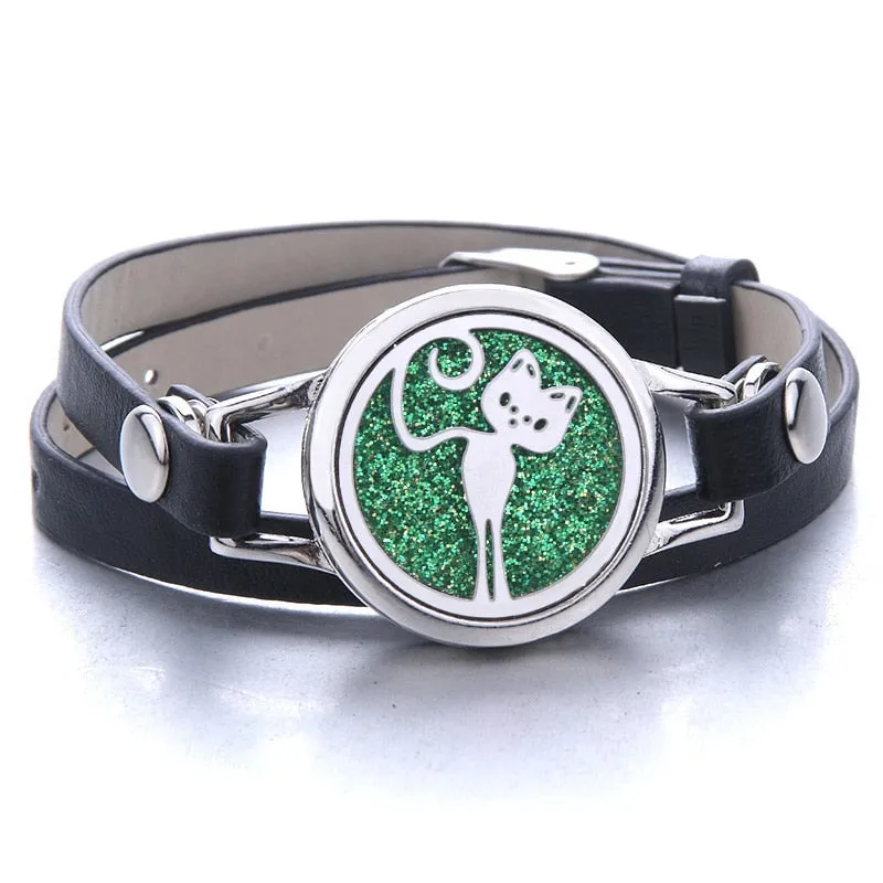 Tree of Life Essential Oil Diffuser Leather Bracelet