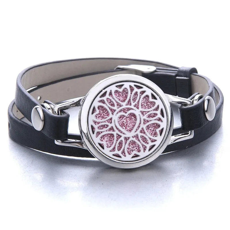 Tree of Life Essential Oil Diffuser Leather Bracelet