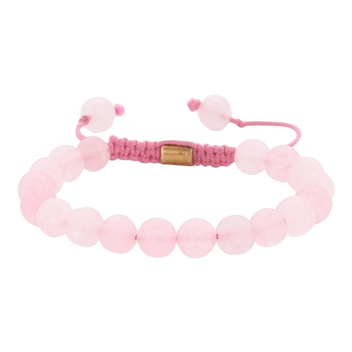 Unisex Real Rose Quartz Healing Bracelet - Pink