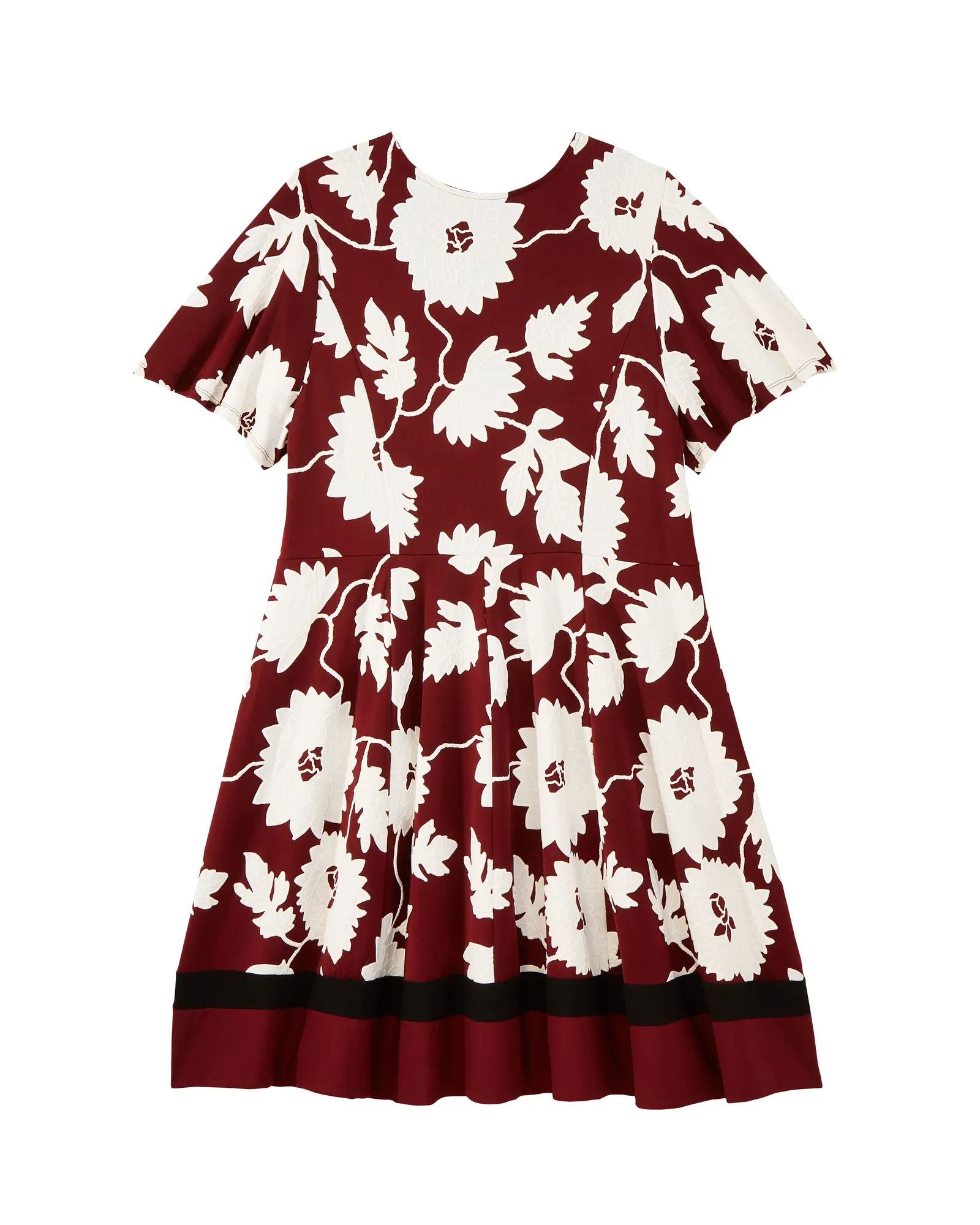 Vineland Fit-N-Flare Dress | Burgundy / White