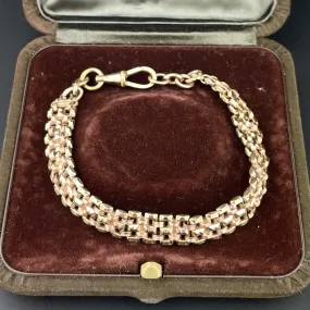 Vintage Edwardian Rolled Gold Fancy Link Watch Chain Bracelet