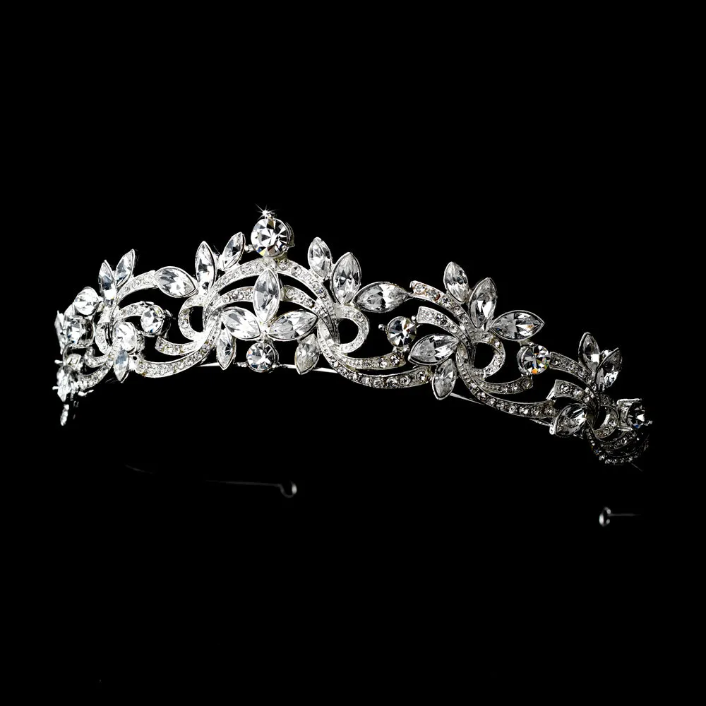 Vintage Inspired Elegant Crystal Swirl Bridal Tiara