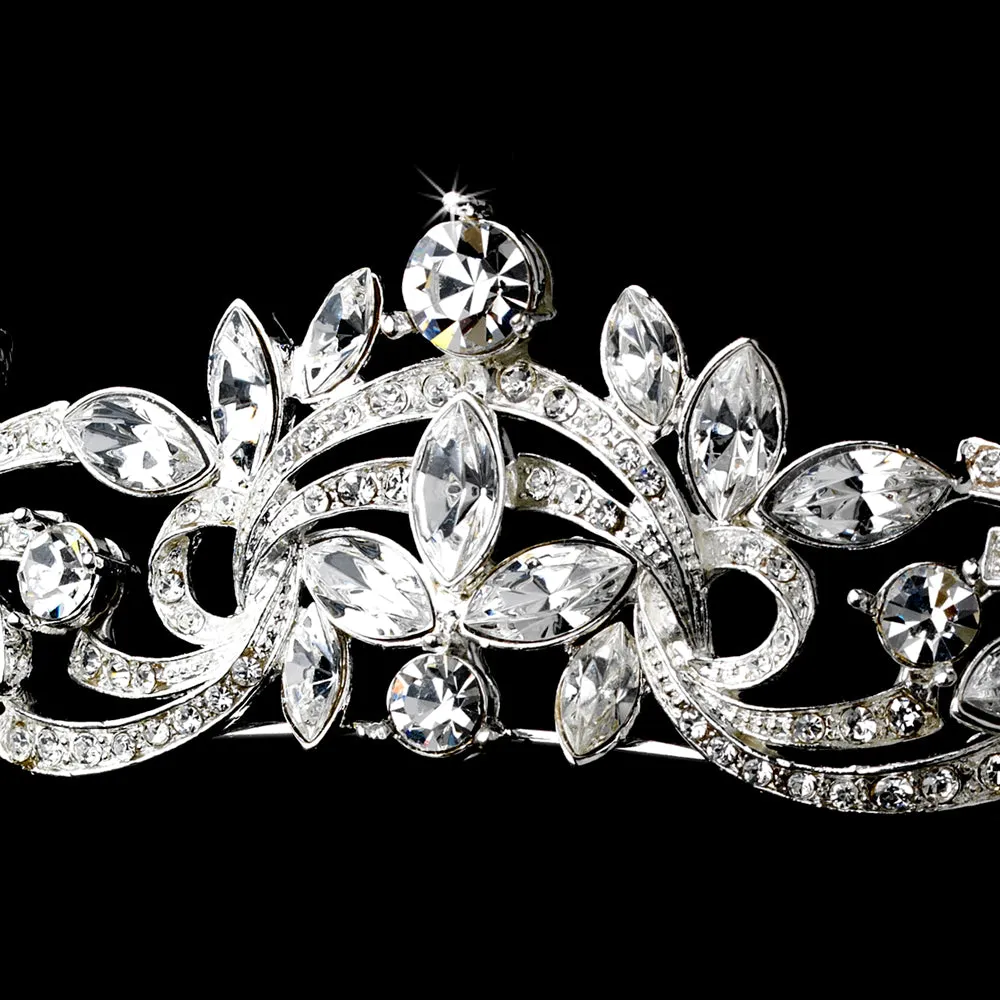 Vintage Inspired Elegant Crystal Swirl Bridal Tiara