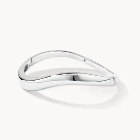 Wave Dome Bangle in Silver