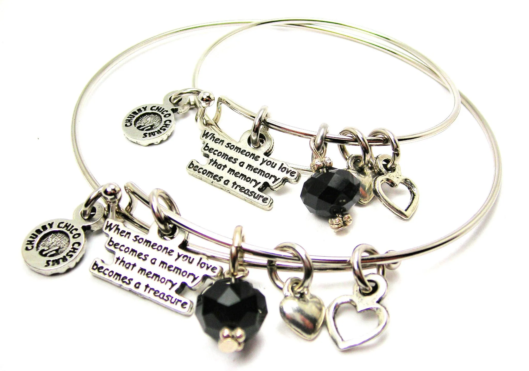 When Someone You Love Becomes A Memory Adult And Child Matching Expandable Bangle Bracelets