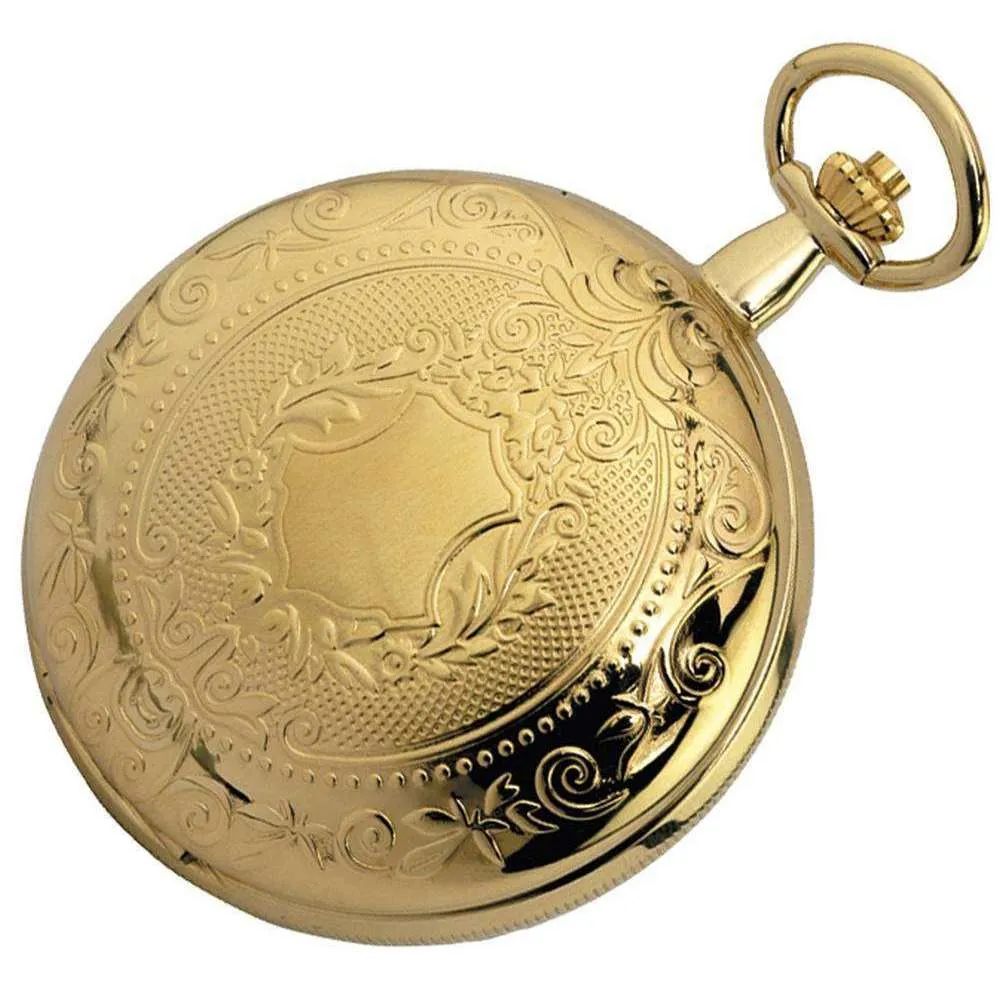 Woodford Gold Plated Double Hunter Skeleton Mechanical Pocket Watch - Gold