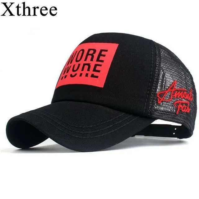 Xthree New Men's Baseball Cap Print Summer Mesh Cap