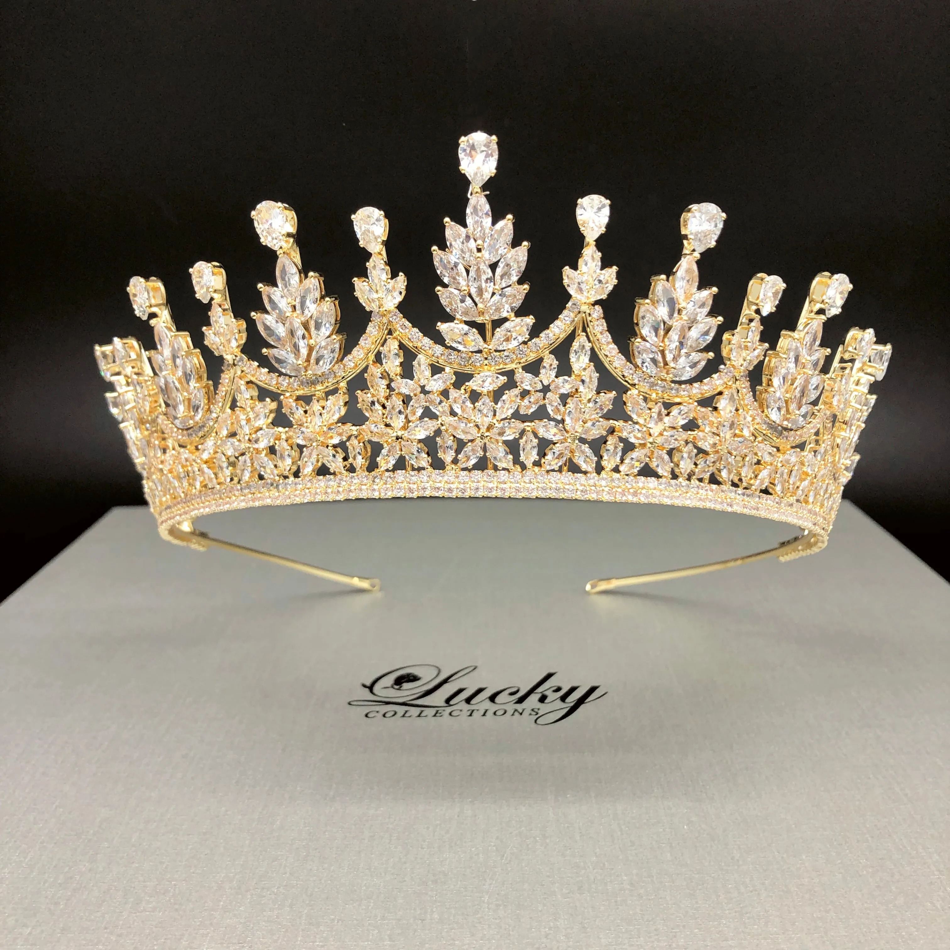 Zirconia Tiara Made with High Quality CZ , Bridal and Quince Chic Look