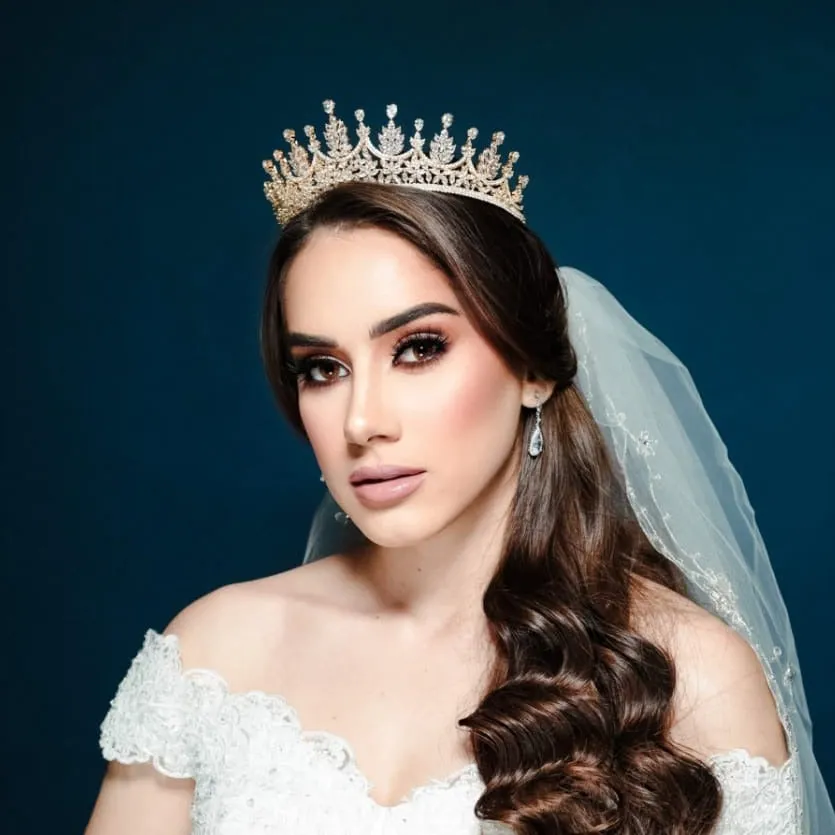 Zirconia Tiara Made with High Quality CZ , Bridal and Quince Chic Look