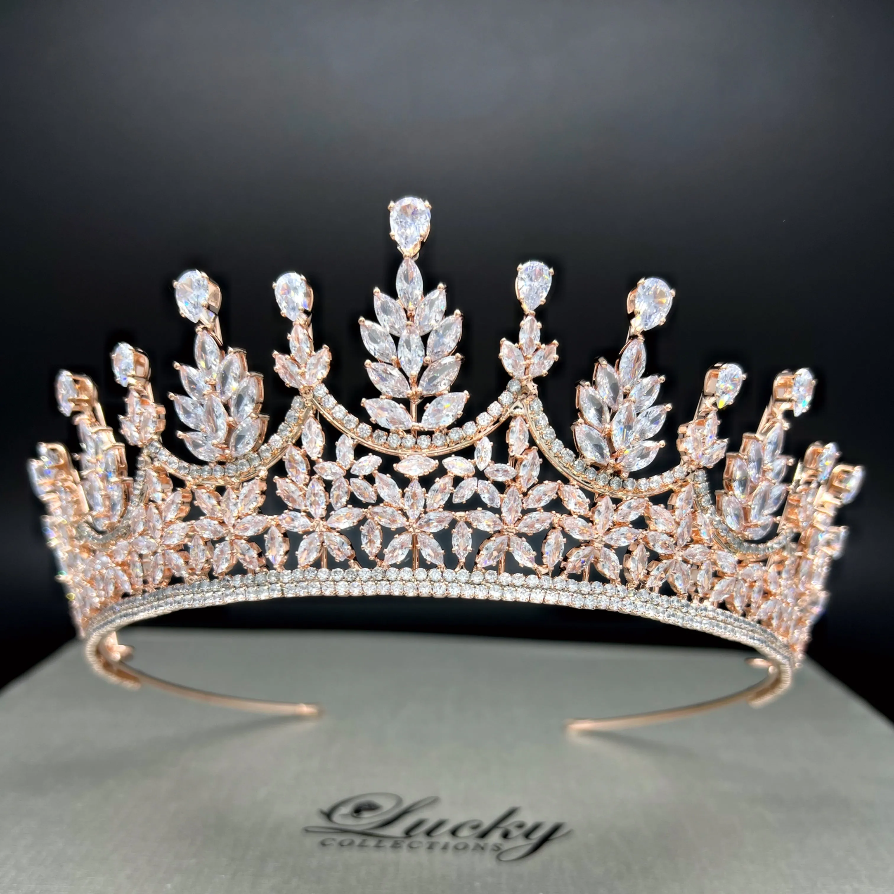 Zirconia Tiara Made with High Quality CZ , Bridal and Quince Chic Look