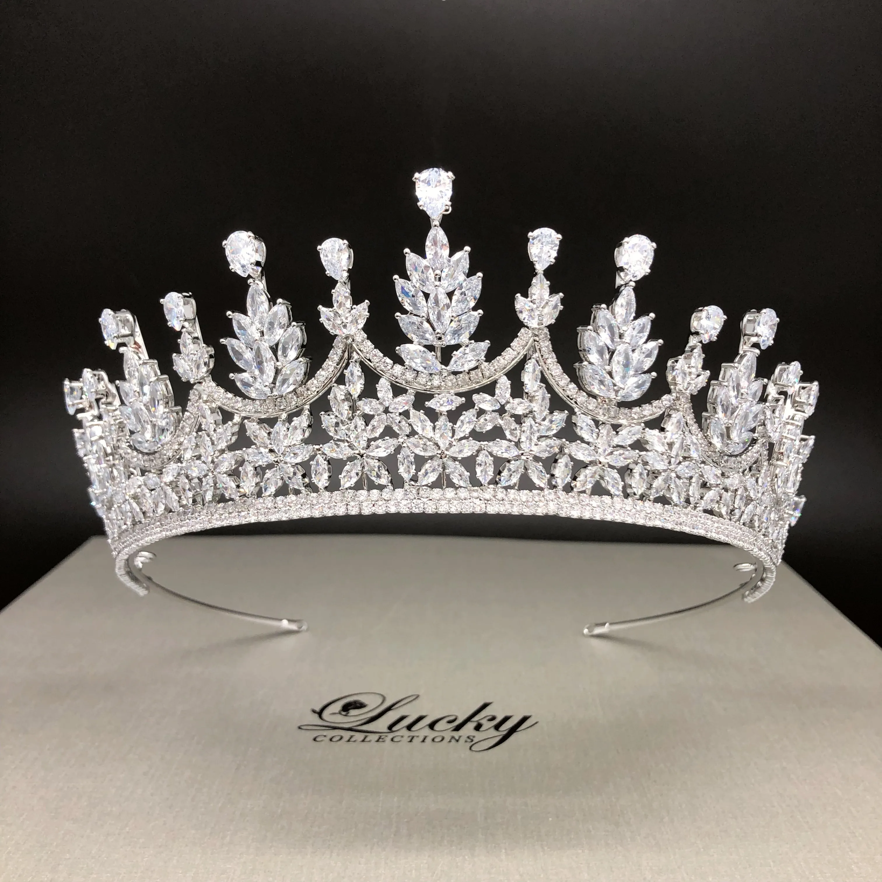 Zirconia Tiara Made with High Quality CZ , Bridal and Quince Chic Look