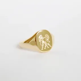 Zodiac Signet Ring in Gold - Gemini